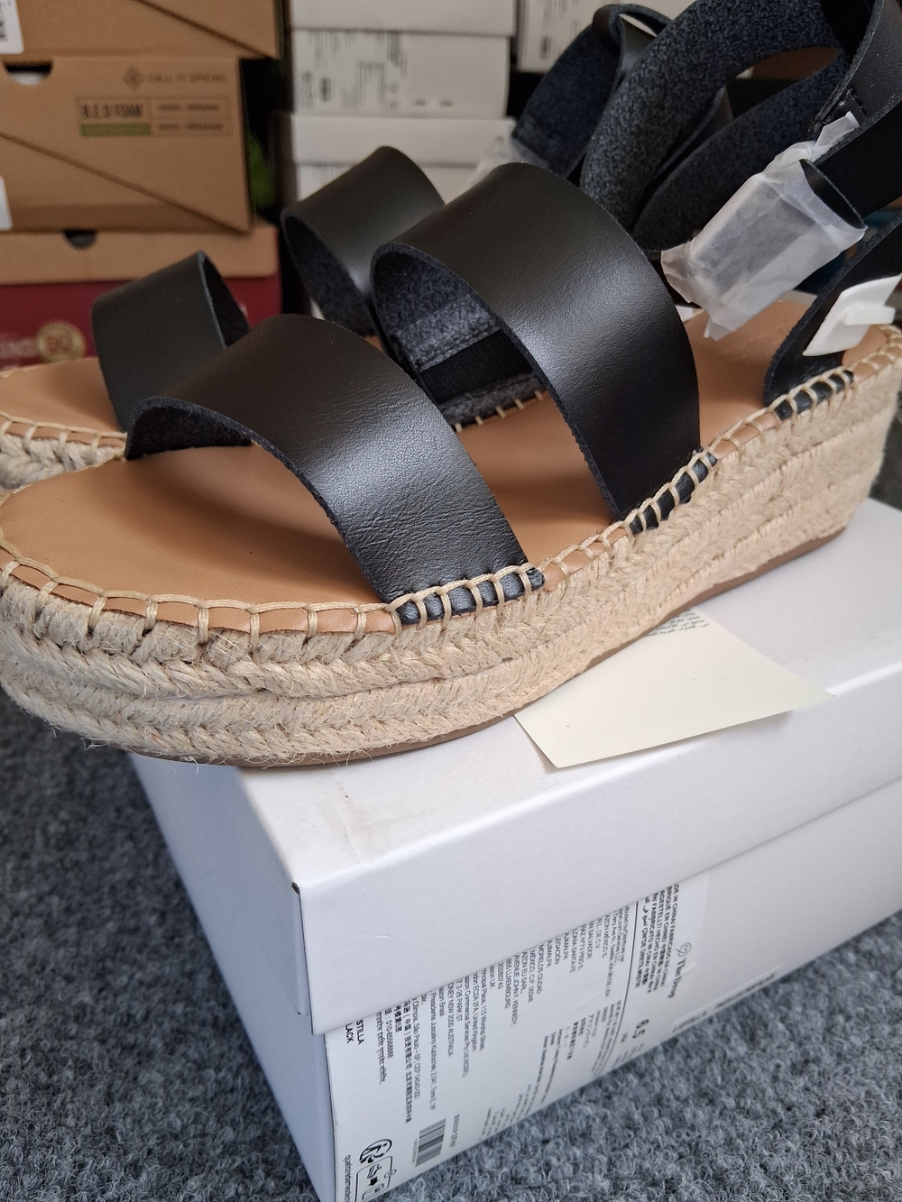 Black Espadrille Platform Sandals - Women - Picture 5 of 14